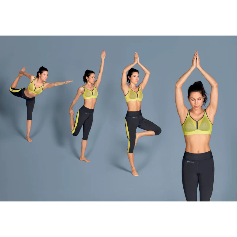 Sports Tights Leggings 3/4 Length Yellow Grey - Anita - Image 3