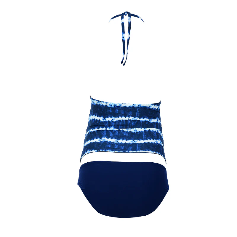 Kamaka Blue Tie Dye Print Maternity Tankini Swimsuit - Anita - Image 3