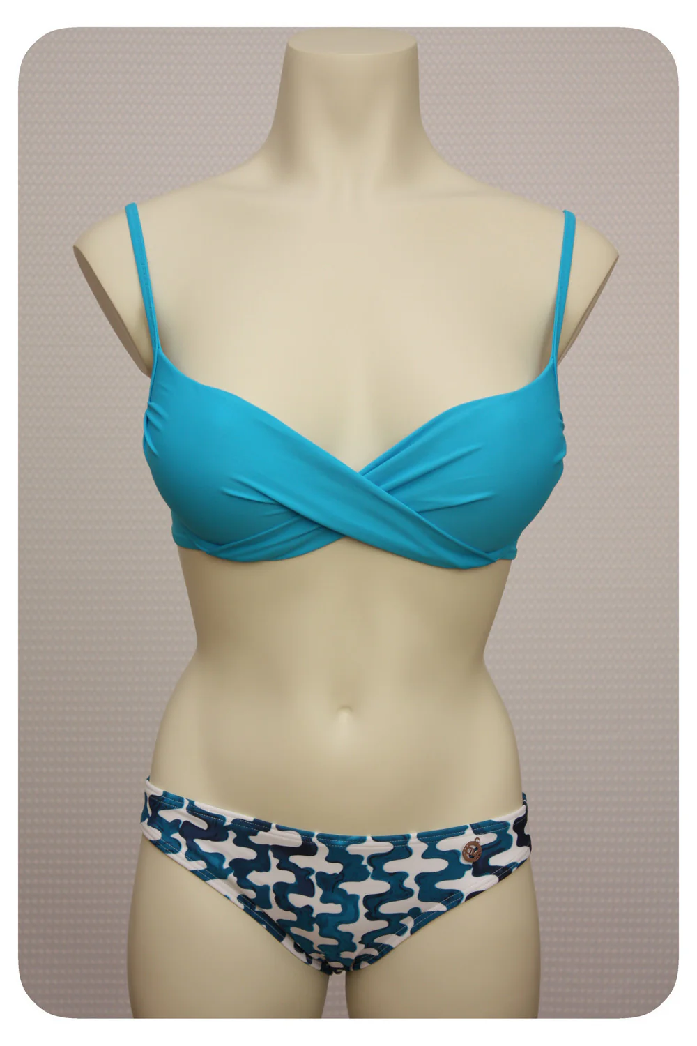 Blue Twist Front Bikini Set