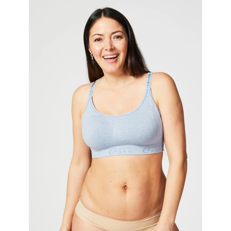 Cotton Candy Nursing Maternity Sleep Bra Heather Blue - Cake - Image 2