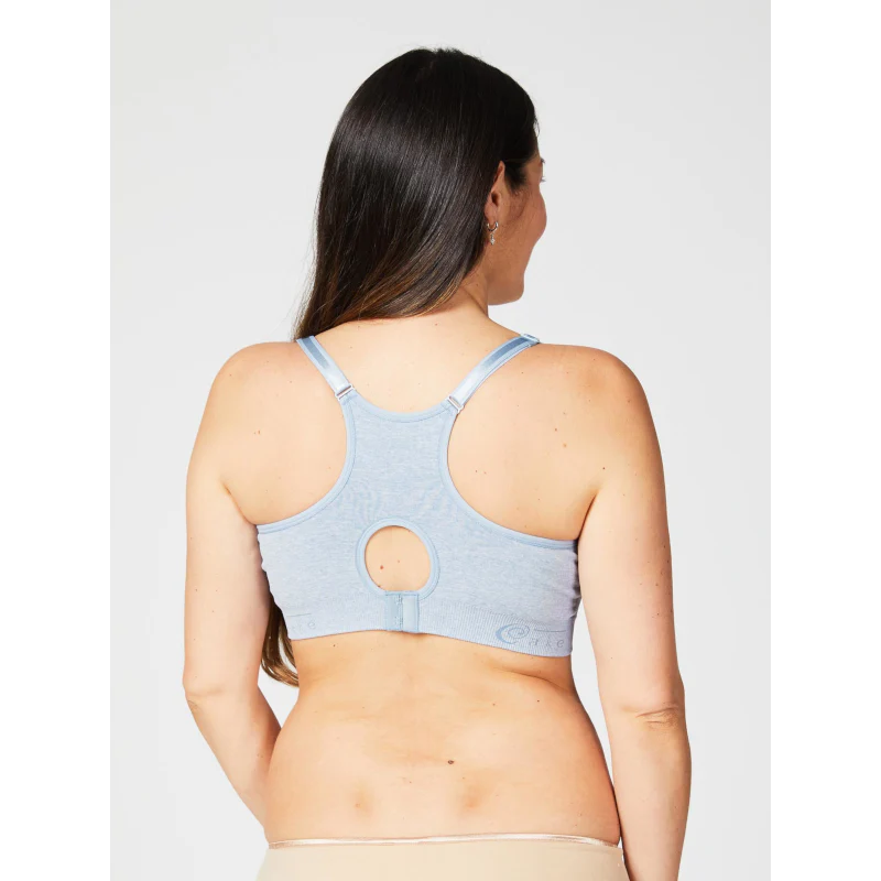 Cotton Candy Nursing Maternity Sleep Bra Heather Blue - Cake - Image 4