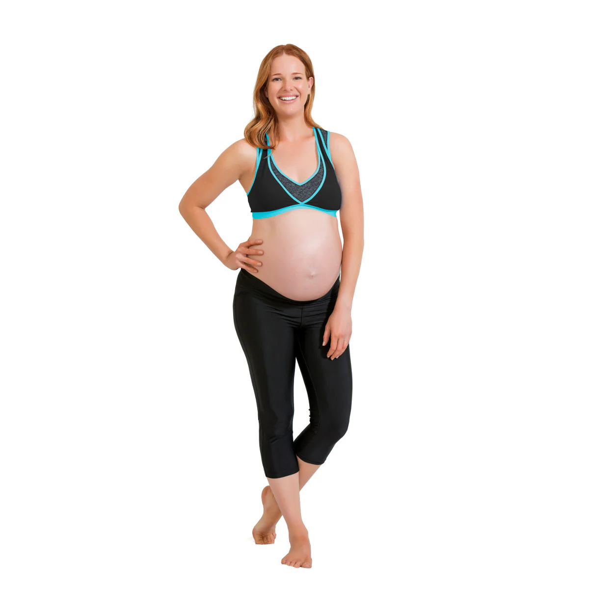 Lotus Teal Blue Yoga Nursing Breast Pump Bra - Cake - Image 3