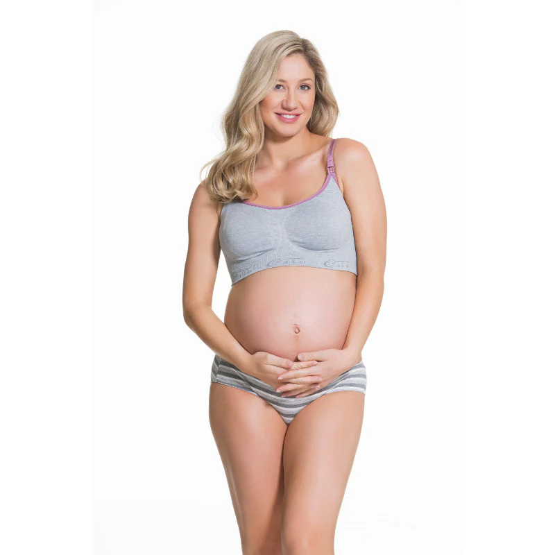 Cotton Candy Nursing Maternity Sleep Bra Heather Grey - Cake - Image 3