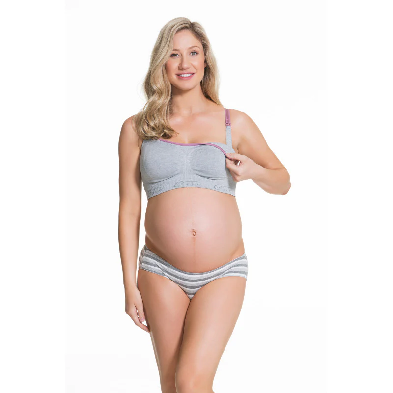 Cotton Candy Nursing Maternity Sleep Bra Heather Grey - Cake - Image 4