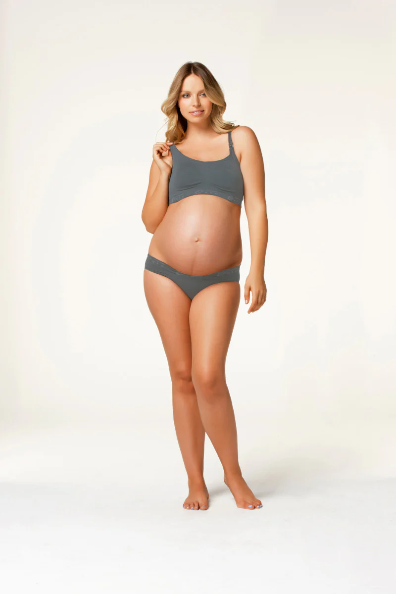 Cotton Candy Nursing Maternity Sleep Bra Steel Grey - Cake - Image 4