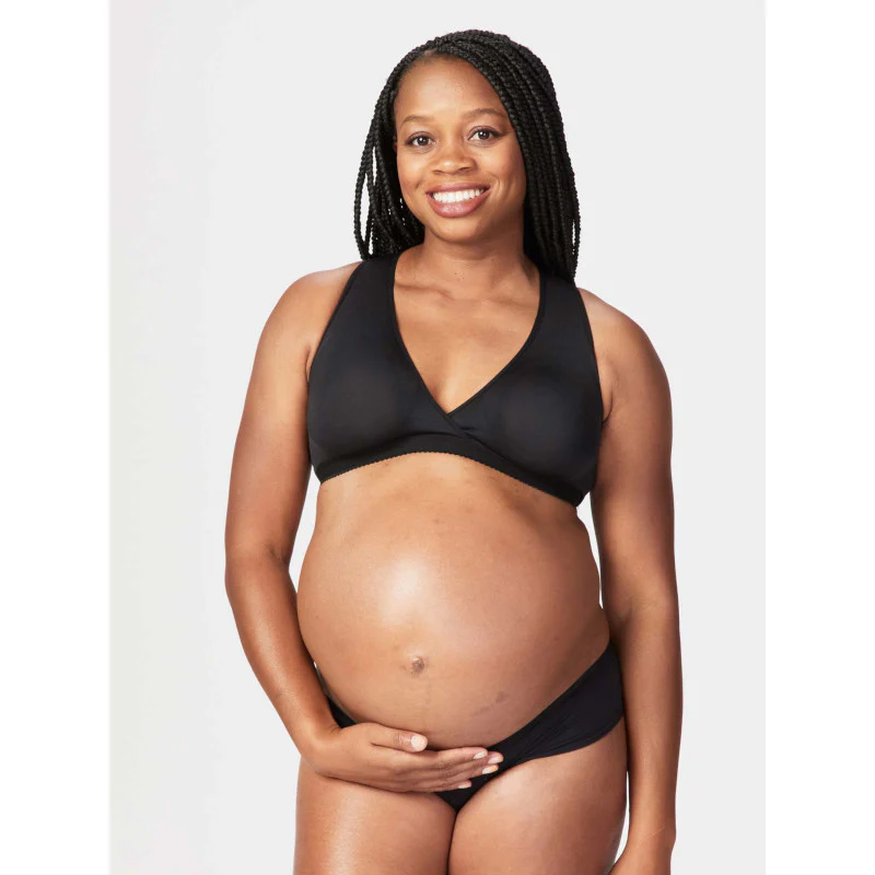 Serenity Pull Aside Nursing Maternity Sleep Bra Black - Cake - Image 2