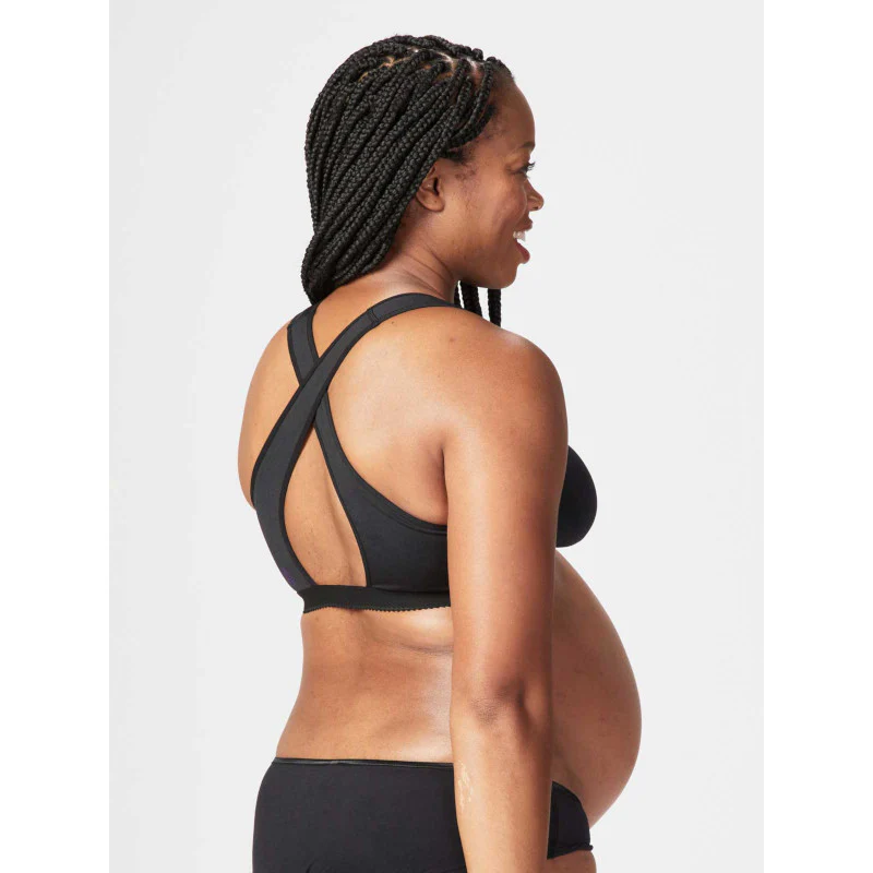Serenity Pull Aside Nursing Maternity Sleep Bra Black - Cake - Image 3