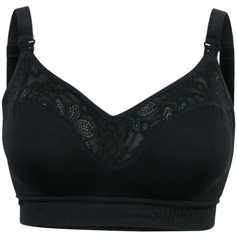 Sugar Candy Lux Seamless Nursing Bra Black - Cake