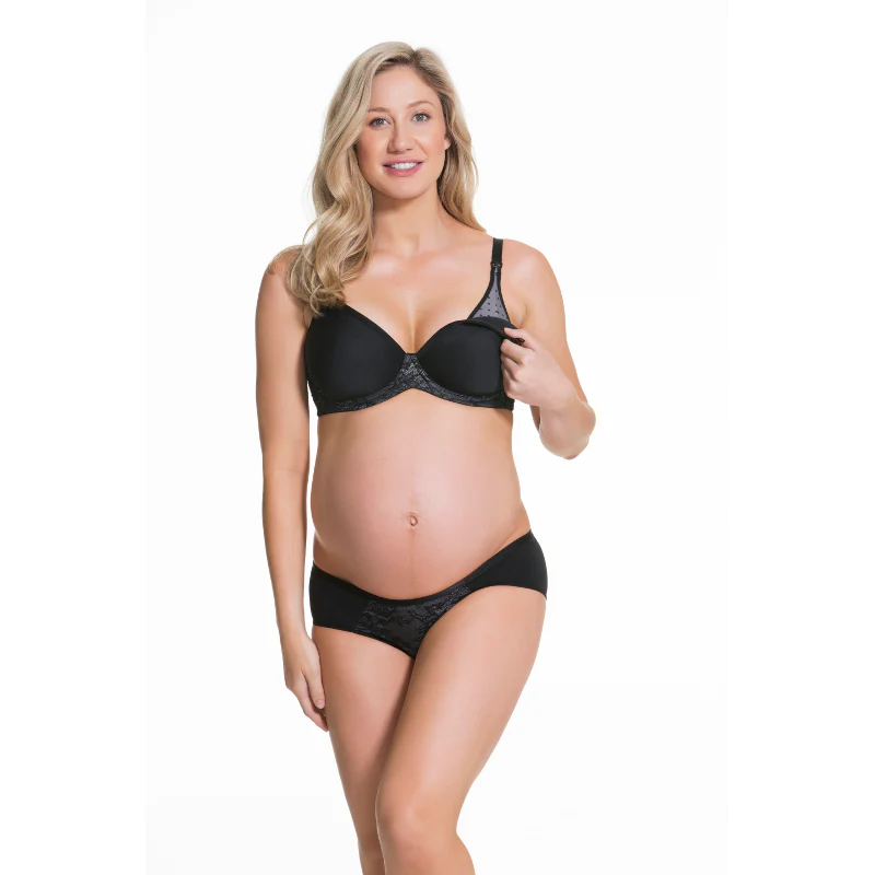 Waffles Flexi Wire Contour Nursing Bra Black - Cake - Image 3