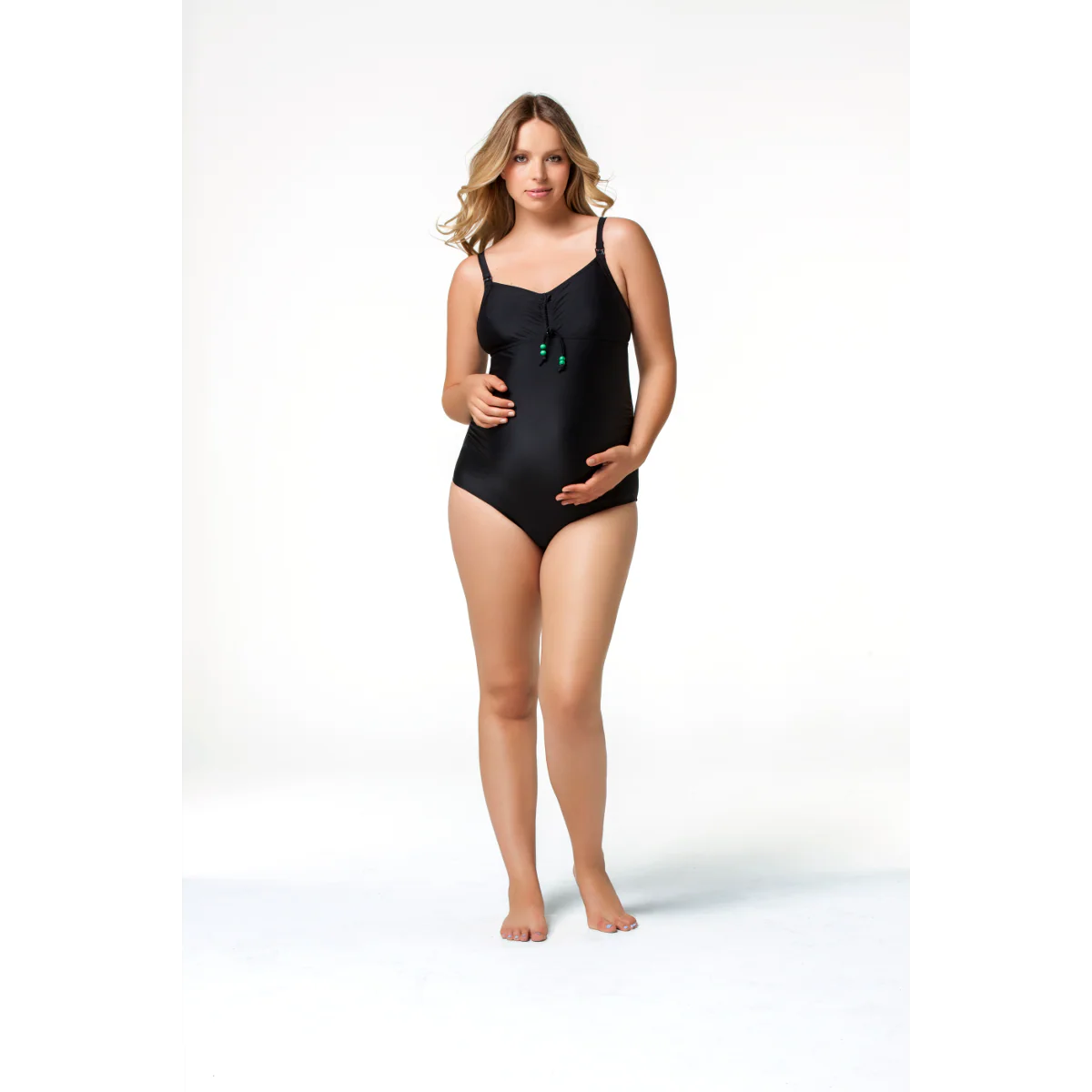 Squash Black One Piece Nursing Maternity Swimsuit - Cake - Image 3
