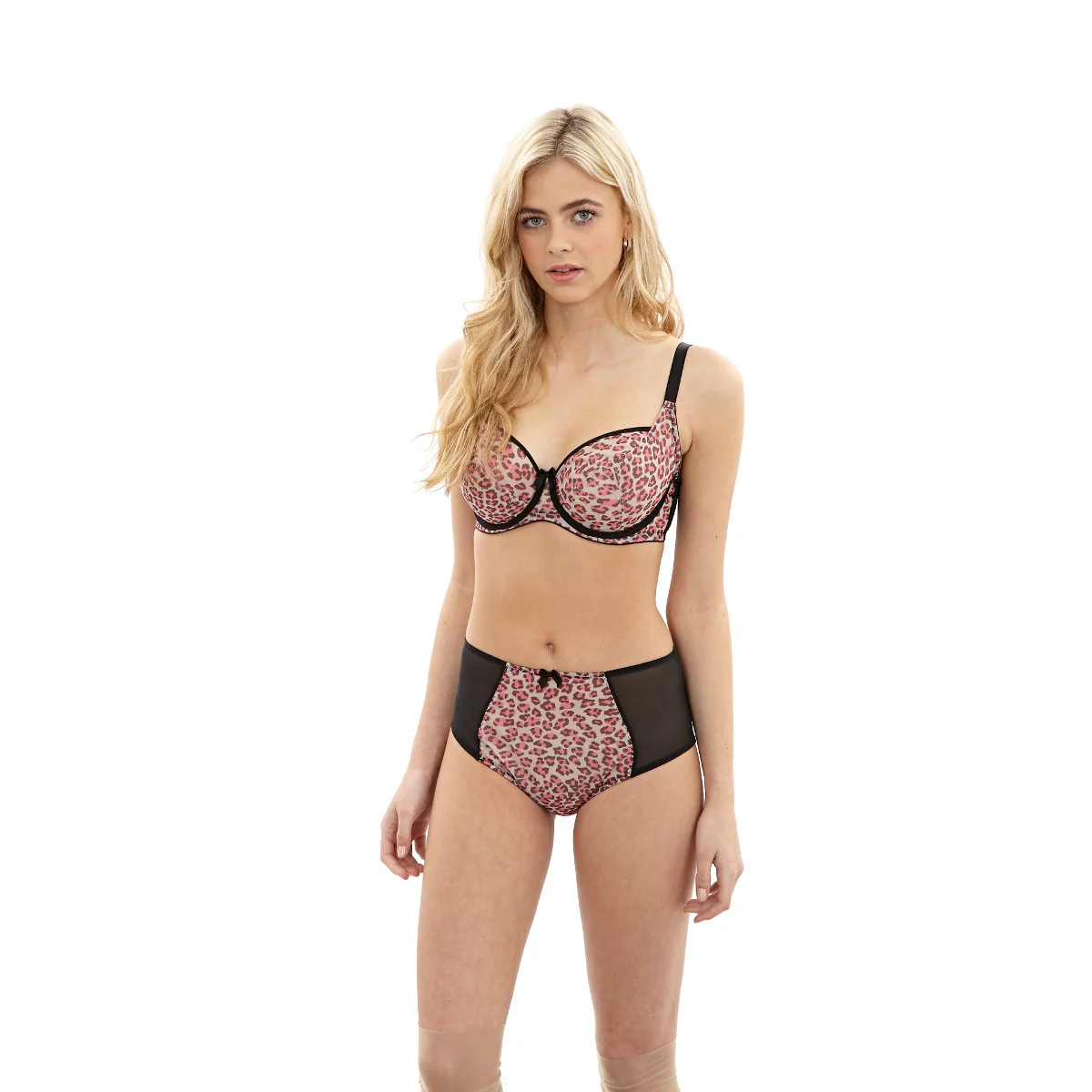 Della Pink Leopard Balconette Bra - Cleo - Image 3