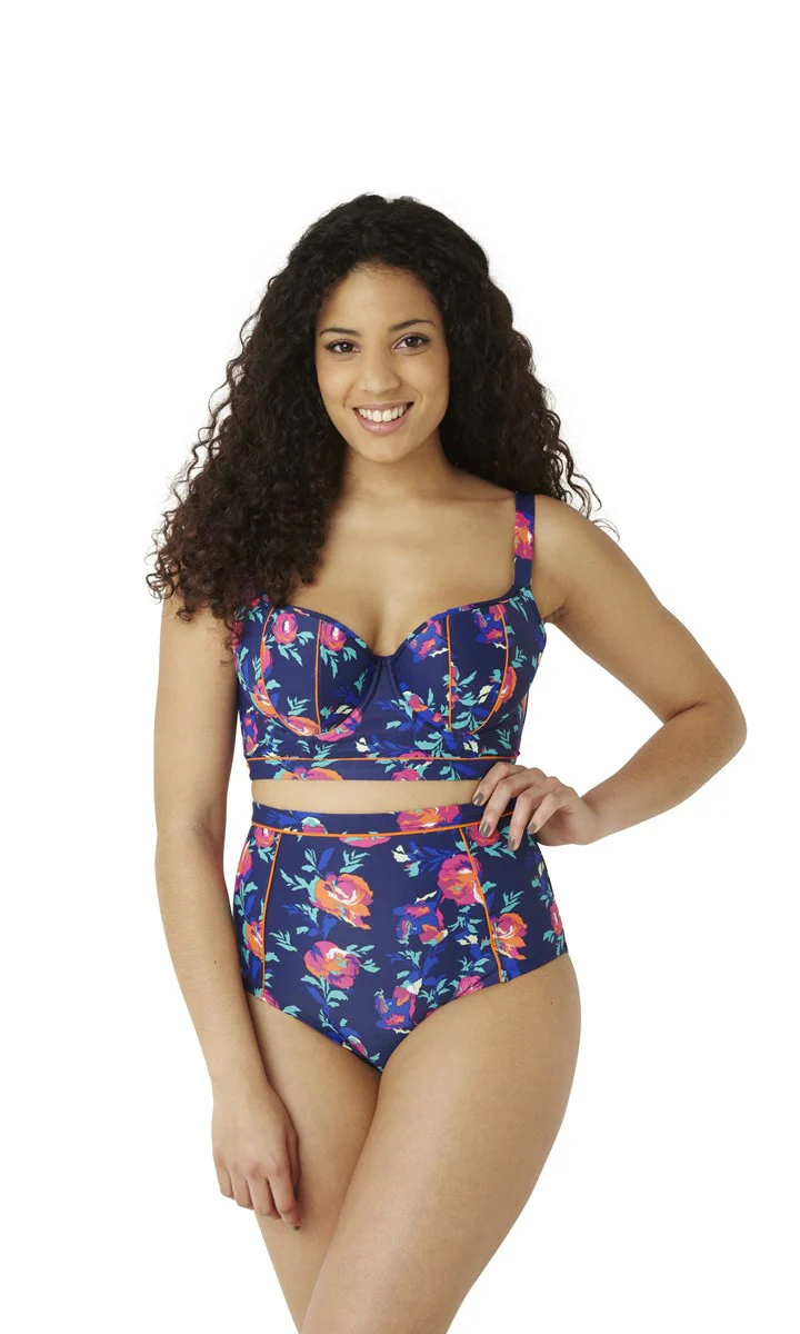 Cassie Floral Longline Balcony Bikini Top - Cleo Swim - Image 3