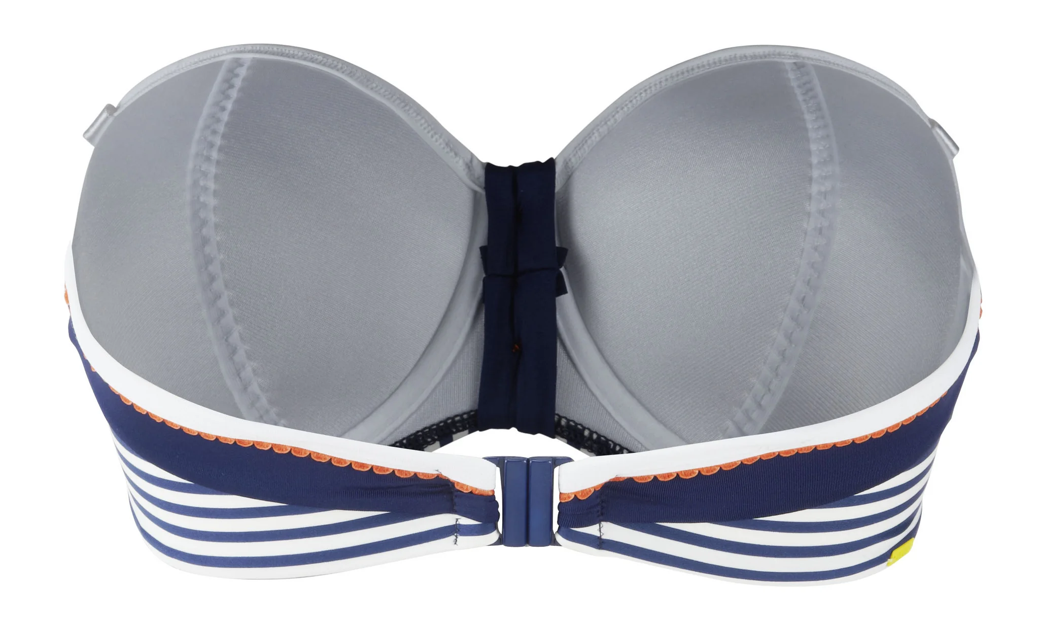 Lucille Navy Stripe & Orange Bandeau Bikini Top - Cleo Swim - Image 4