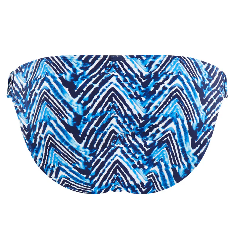 Suki Indigo Blue White Gathered Bikini Brief Pant - Cleo Swim - Image 2