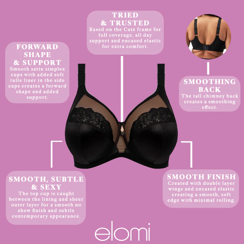 Cate Allure Full Cup Bra Black - Elomi - Image 6