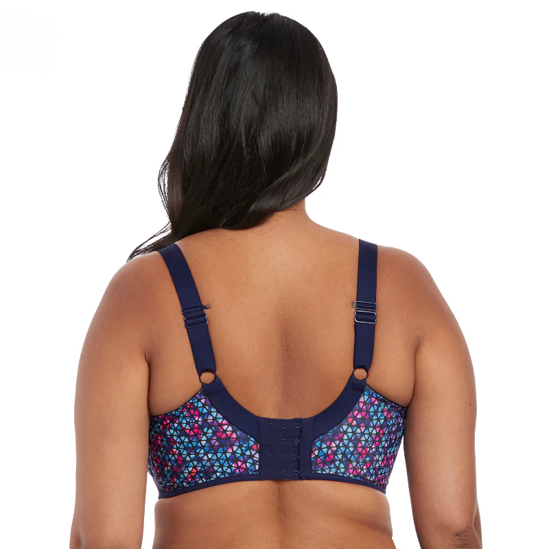 Energise Sports Bra Underwired Navy Geo Blue - Elomi - Image 3