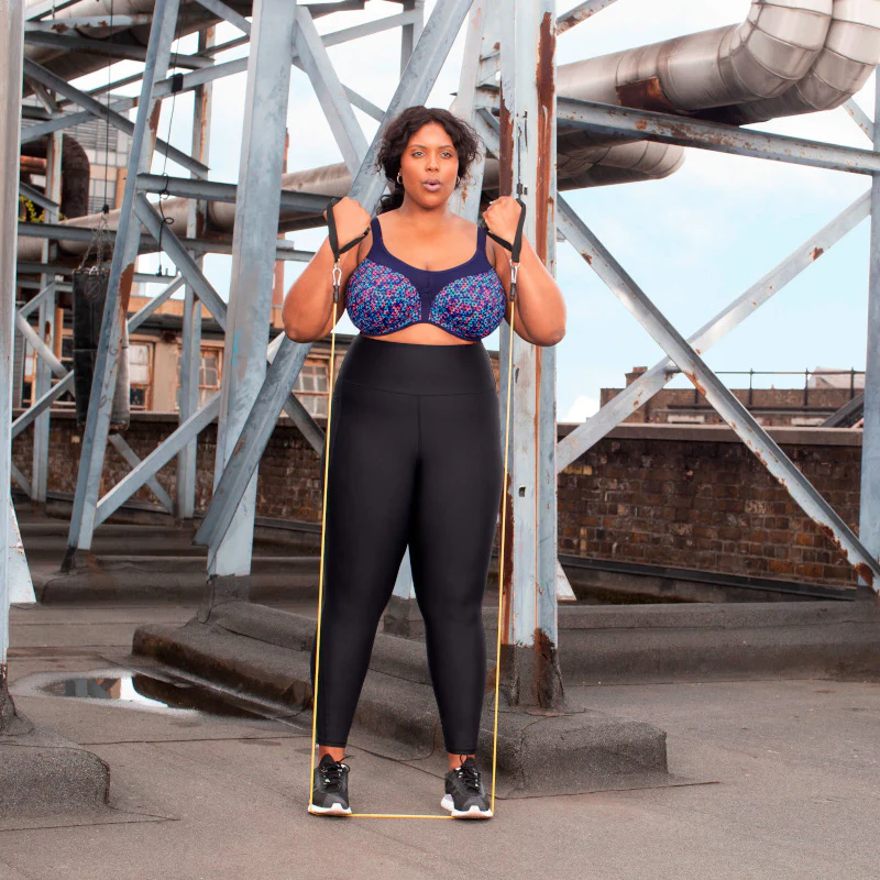 Energise Sports Bra Underwired Navy Geo Blue - Elomi - Image 6