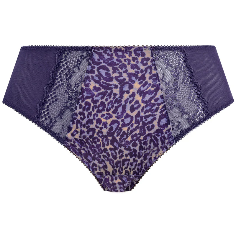 Lucie High Waist Brief Midnight Blue Leopard Print - Elomi