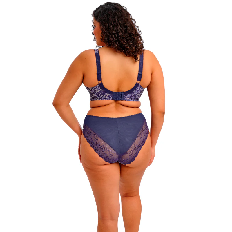 Lucie Stretch Plunge Bra Midnight Blue Leopard Print - Elomi - Image 3