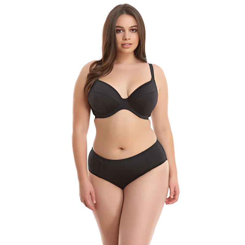 Essentials Plunge Bikini Top Black - Elomi Swim - Image 2