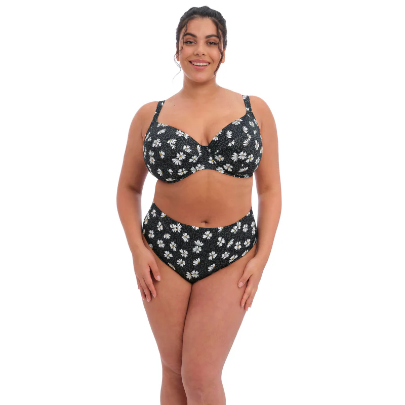 Plain Sailing Bikini Brief Black Daisy Print - Elomi Swim - Image 3