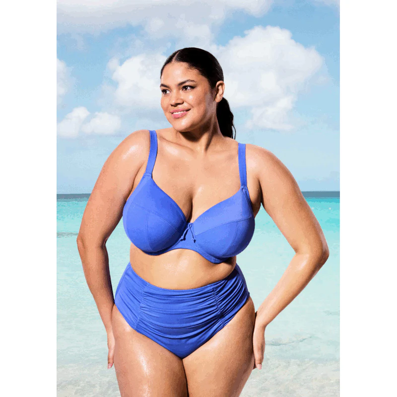 Plain Sailing Plunge Bikini Top Blue Azure - Elomi Swim - Image 4
