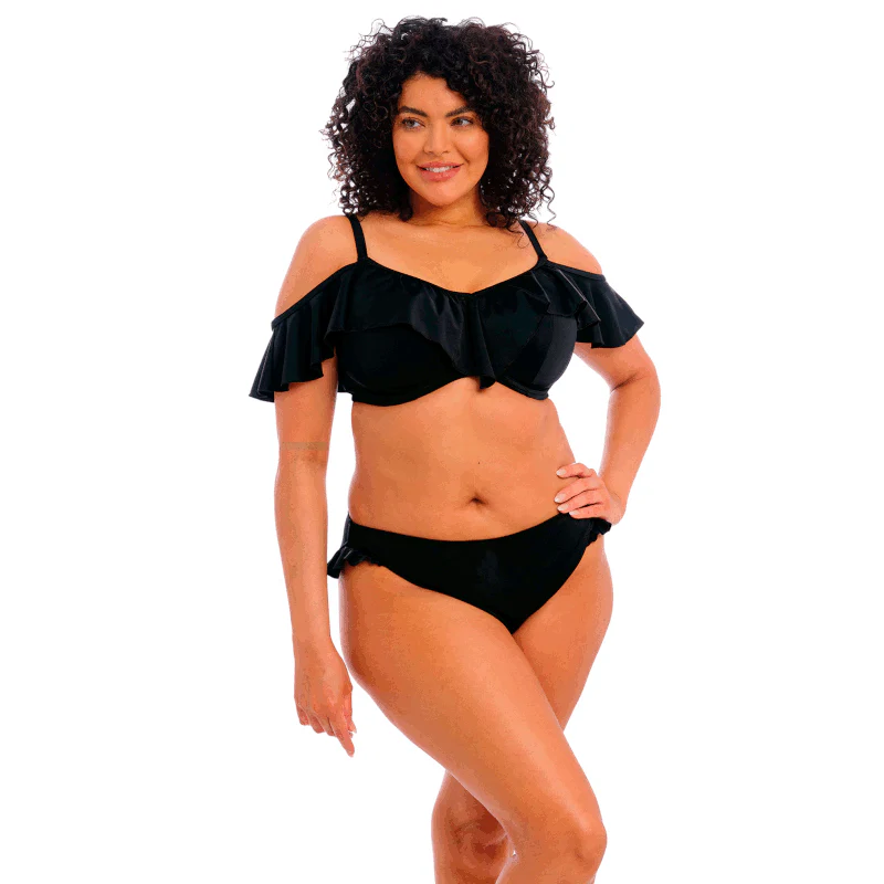 Plain Sailing High Leg Bikini Brief Black - Elomi Swim - Image 3