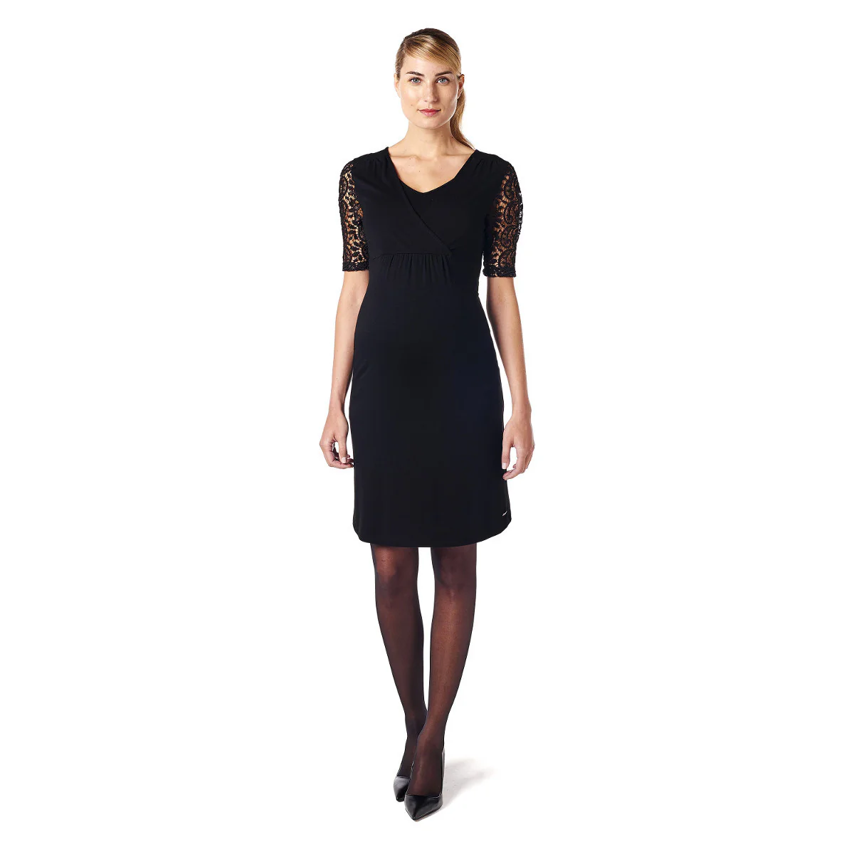 Black Maternity Nursing Pregnancy Dress - Esprit - Image 3