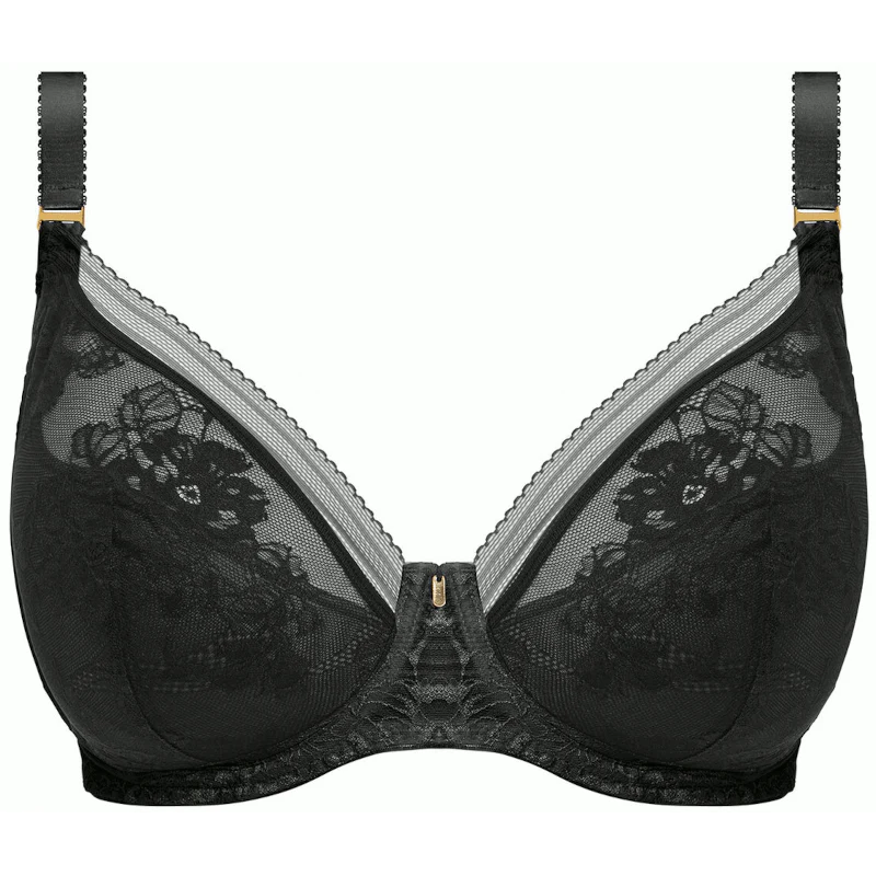 Fusion Lace Padded Plunge Bra Black - Fantasie
