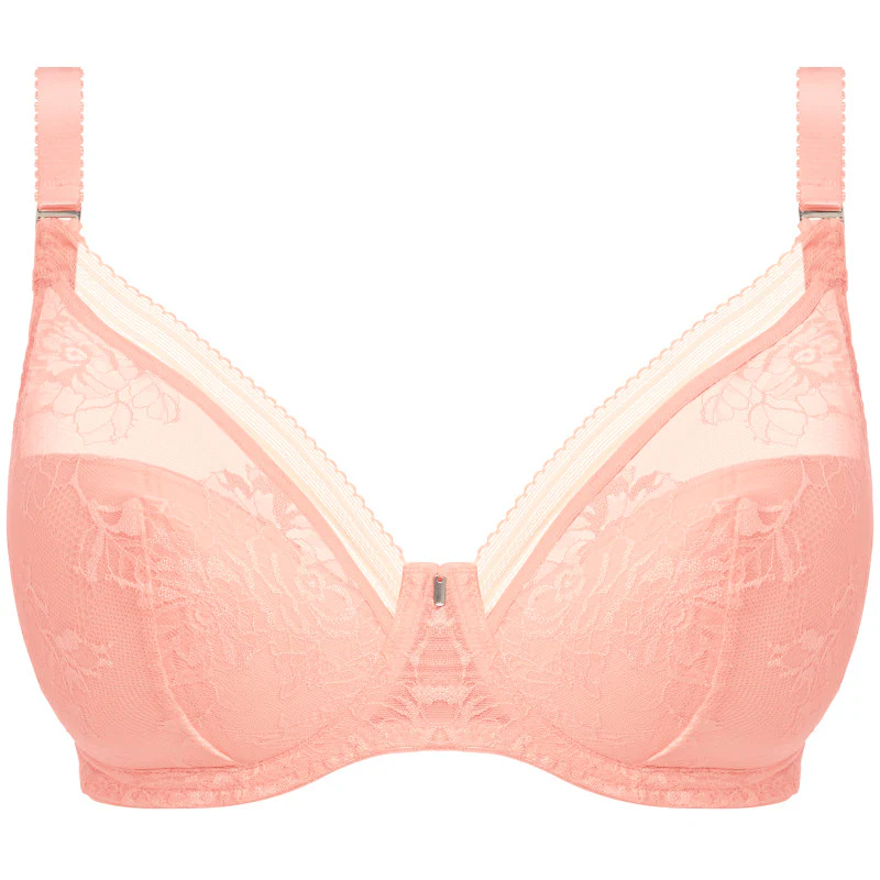 Fusion Lace Padded Plunge Bra Blush Pink - Fantasie