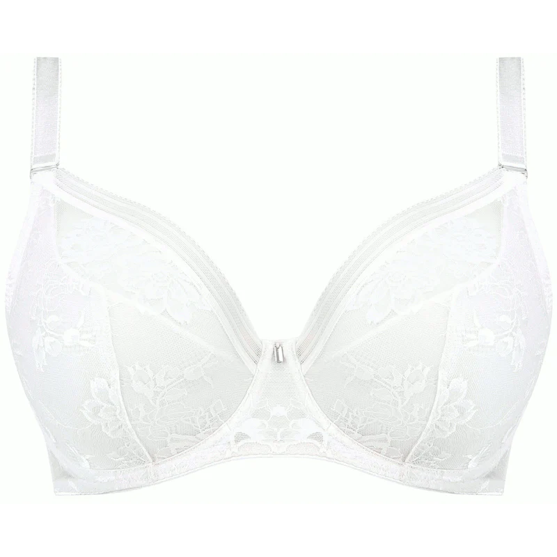 Fusion Lace Padded Plunge Bra White - Fantasie