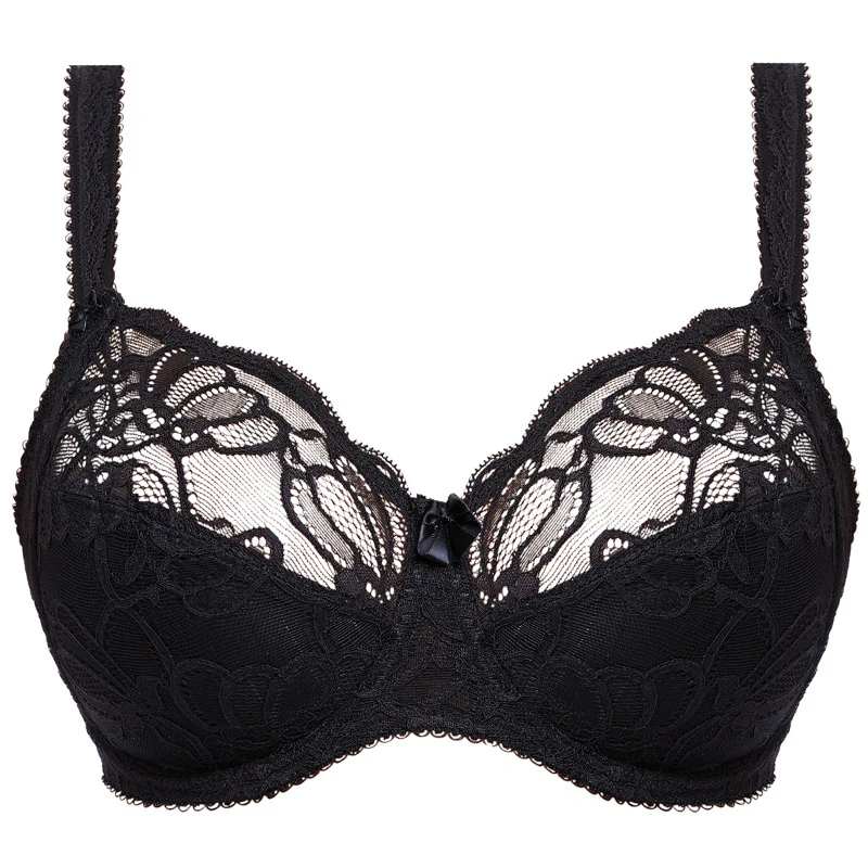 Jacqueline Lace Black Side Support Full Cup Bra - Fantasie