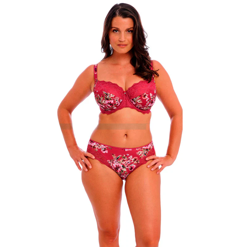 Lucia Side Support Bra Cherry Red Floral Print - Fantasie - Image 2