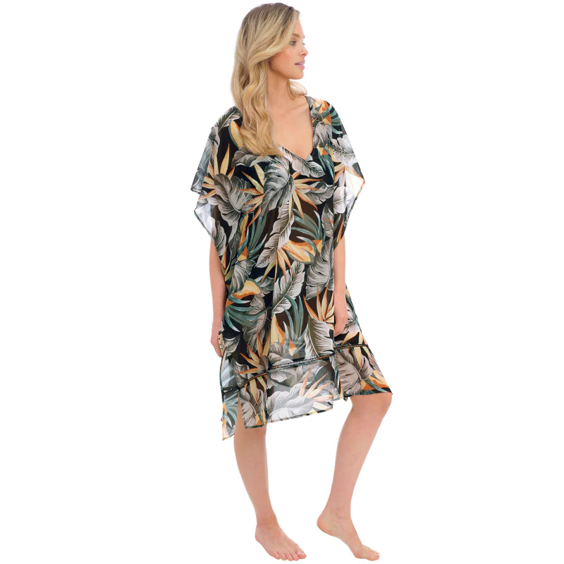 Bamboo Grove Tropical Print Kaftan Beach Cover-Up - Fantasie Swim - Image 3