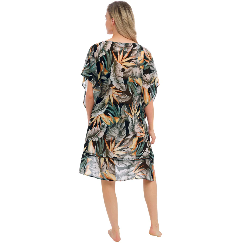 Bamboo Grove Tropical Print Kaftan Beach Cover-Up - Fantasie Swim - Image 4