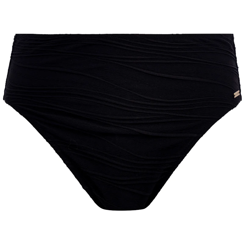 Beach Waves High Waist Bikini Brief Black - Fantasie Swim