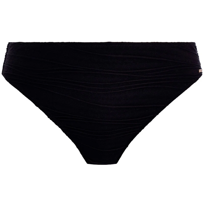 Beach Waves Mid Rise Bikini Brief Black - Fantasie Swim