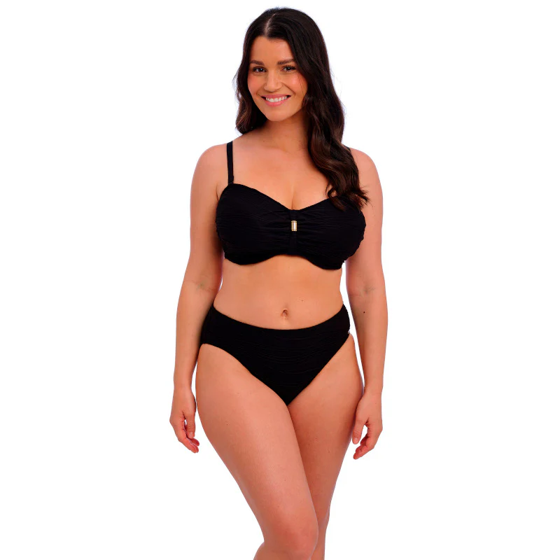 Beach Waves Mid Rise Bikini Brief Black - Fantasie Swim - Image 3