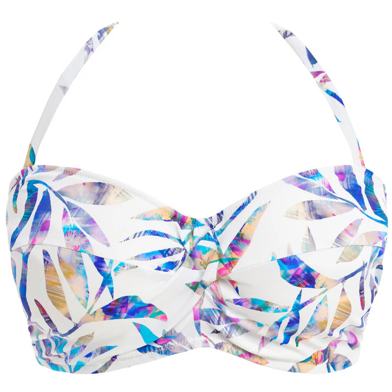 Calypso Harbour Multiway Bandeau Bikini Top Leaf Print - Fantasie Swim