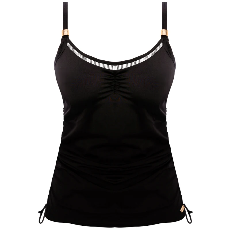 East Hampton Adjustable Side Tankini Top Black - Fantasie Swim