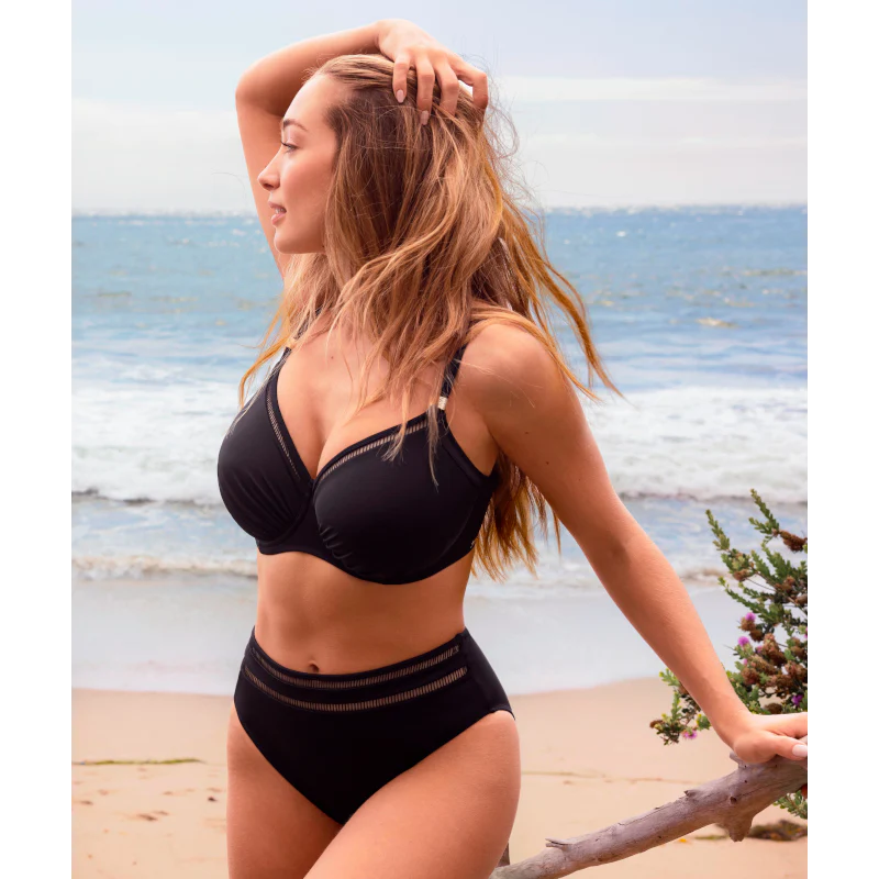 East Hampton High Waist Bikini Brief Black - Fantasie Swim - Image 3