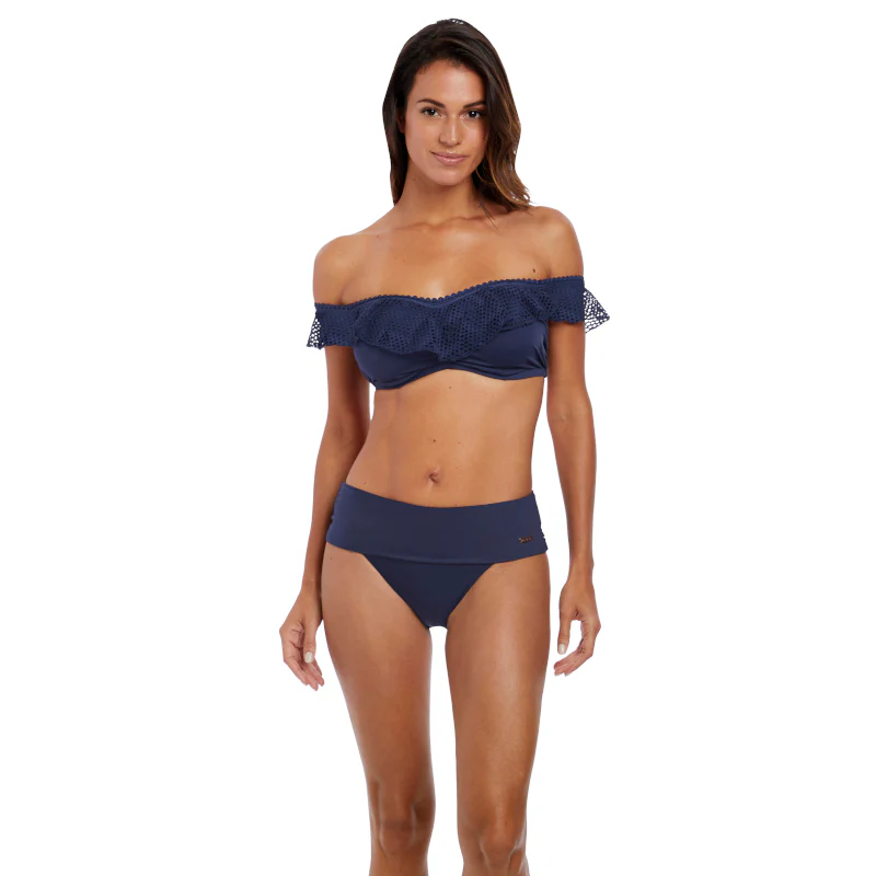 Marseille Twilight Blue Bardot Bikini Top - Fantasie Swim - Image 4