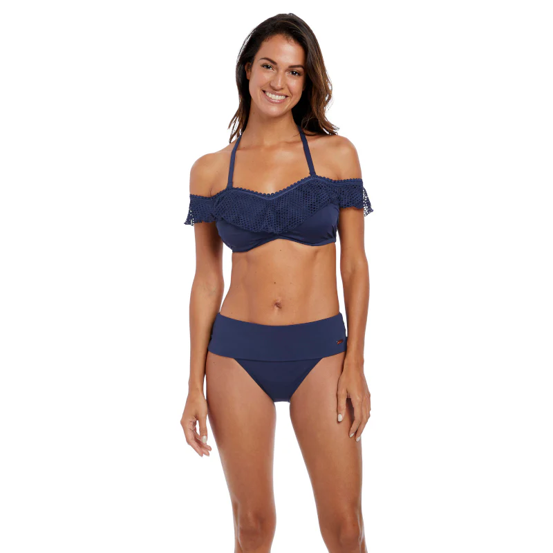 Marseille Twilight Blue Bardot Bikini Top - Fantasie Swim - Image 8