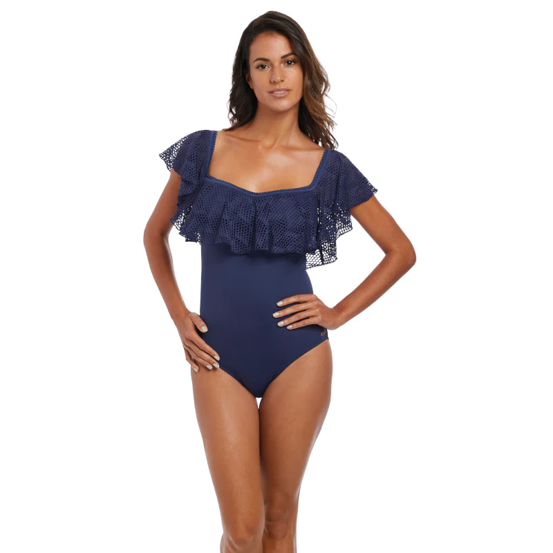 Marseille Twilight Blue Bardot One Piece Swimsuit - Fantasie Swim - Image 2