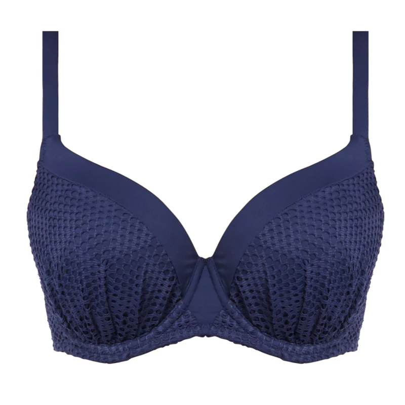 Marseille Twilight Blue Gathered Bikini Top - Fantasie Swim