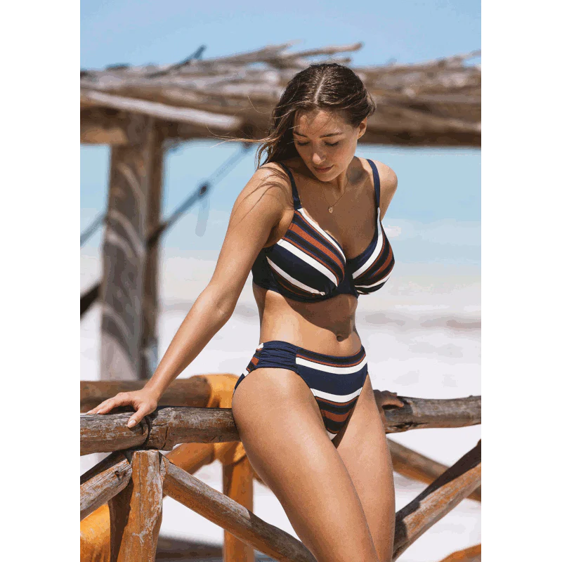 Ocean Cove Plunge Bikini Top Deep Sea Stripe - Fantasie Swim - Image 6