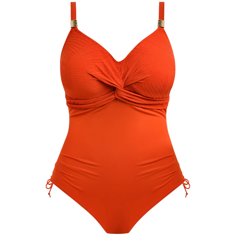 Ottawa One Piece Swimsuit Twist Front Spiced Pumpkin - Fantasie Swim