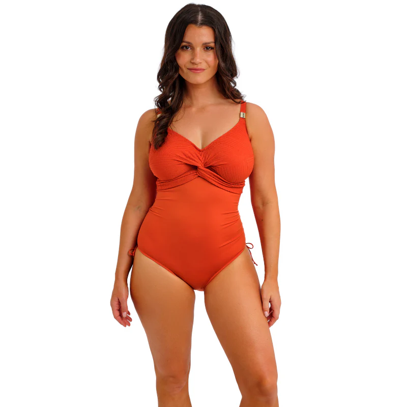 Ottawa One Piece Swimsuit Twist Front Spiced Pumpkin - Fantasie Swim - Image 2