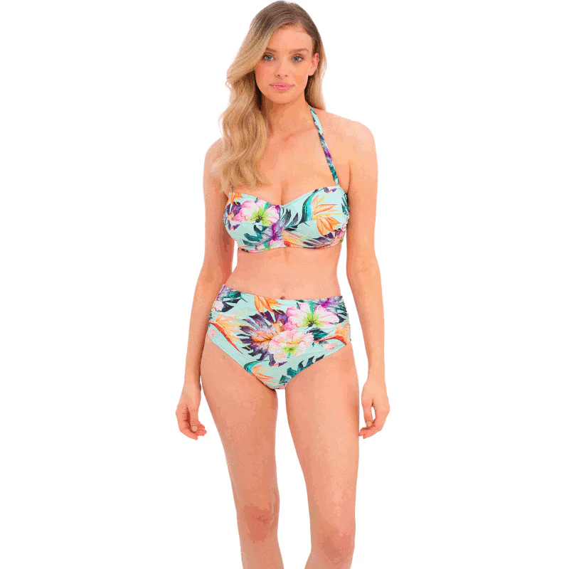 Paradiso Bandeau Bikini Top Soft Mint Floral Print - Fantasie Swim - Image 2
