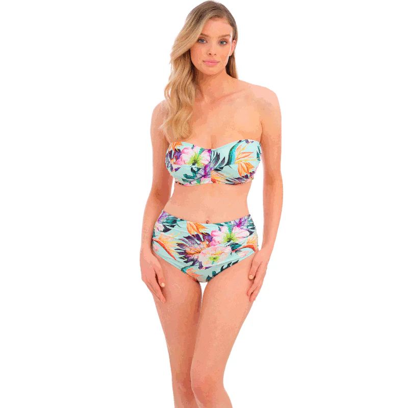 Paradiso Bandeau Bikini Top Soft Mint Floral Print - Fantasie Swim - Image 4